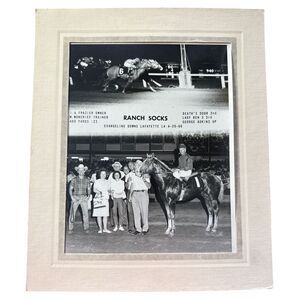 1966 Ranch Socks Race Photo Evangeline Downs Winner Moncrief Trainer  B&W